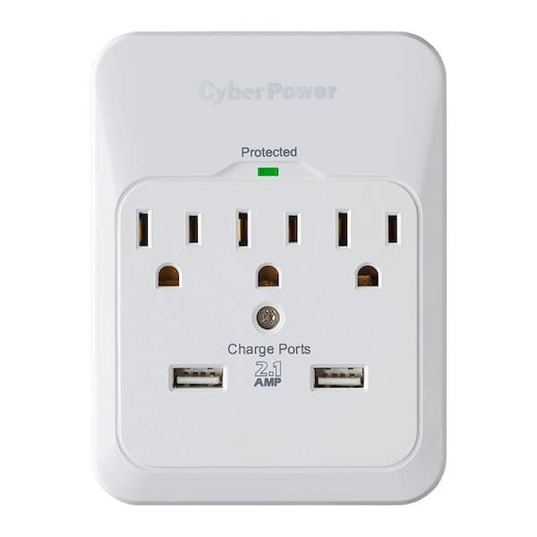 CyberPower 3-Outlet USB Wall Tap Surge Protector