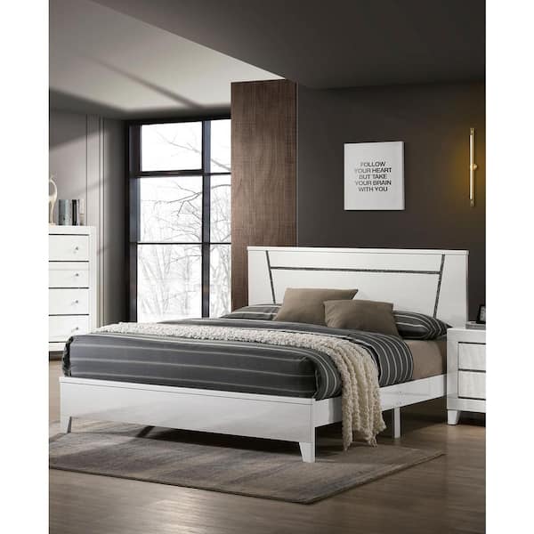 Furniture Of America Crossing 88 25 In, Platform Bed Frame King Solid Wood
