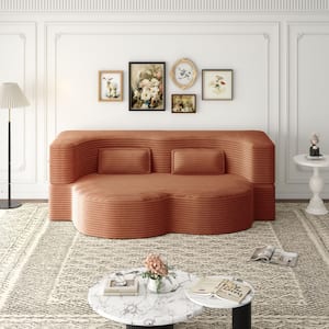 Polibi 78 in. Square Arm Teddy Sofa in Black with Convertible