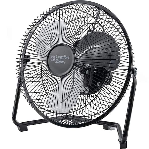 Adrinfly 9 in. 3 Speed Cradle Floor Electric Fan, 180° Adjustable Tilt, Black
