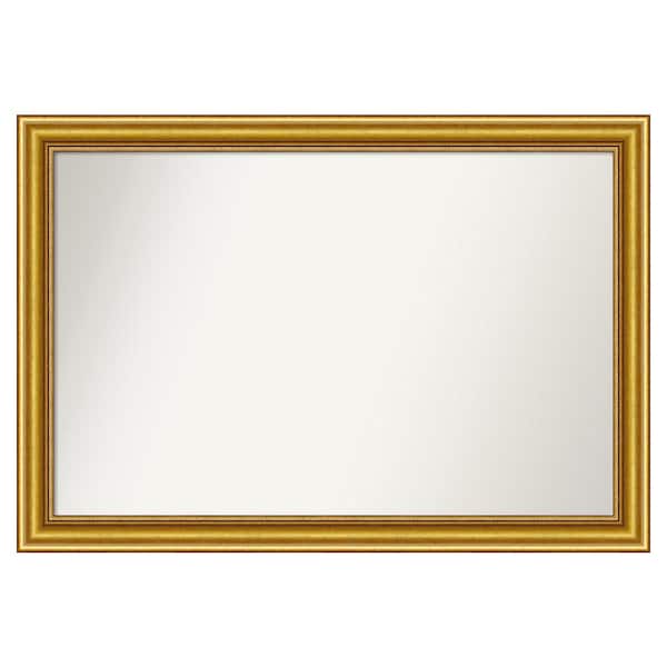Amanti Art Townhouse Gold 35.75 in. x 24.75 in. Custom Non-Beveled Wood Framed Batthroom Vanity Wall Mirror