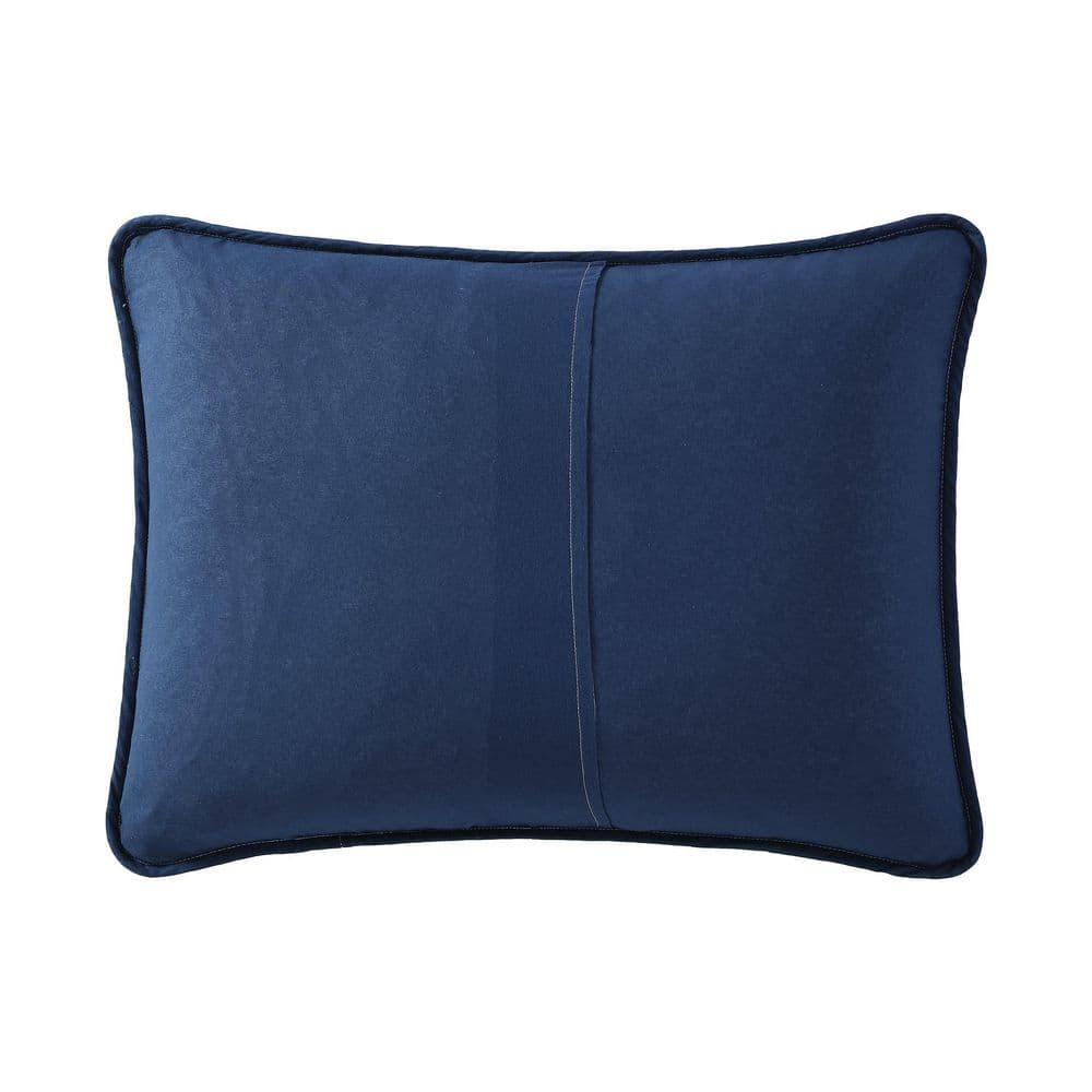 Addison Blue and Gray Cotton Reversible Queen Quilt Set