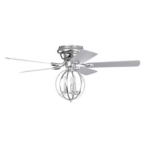52 in. Indoor Chrome Ceiling Fan for Kitchen Bedroom Dining Room