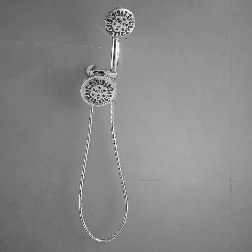 Chrome Dual Head Handheld Shower with Filter and Rain Spray
