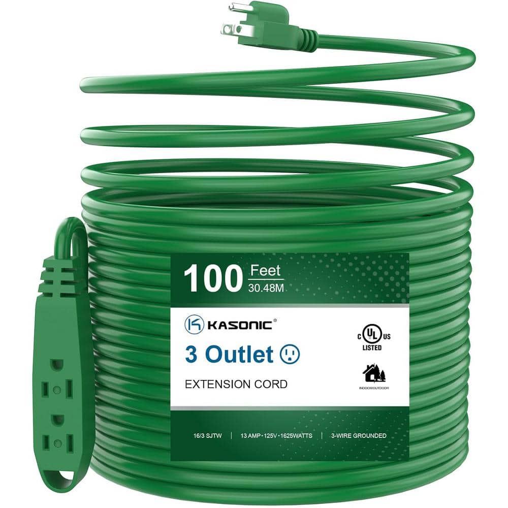 100 ft. 16/3 Heavy Duty Indoor/Outdoor Extension Cord SJTW UL Listed, Green (1-Pack) price history on PriceWatchPro