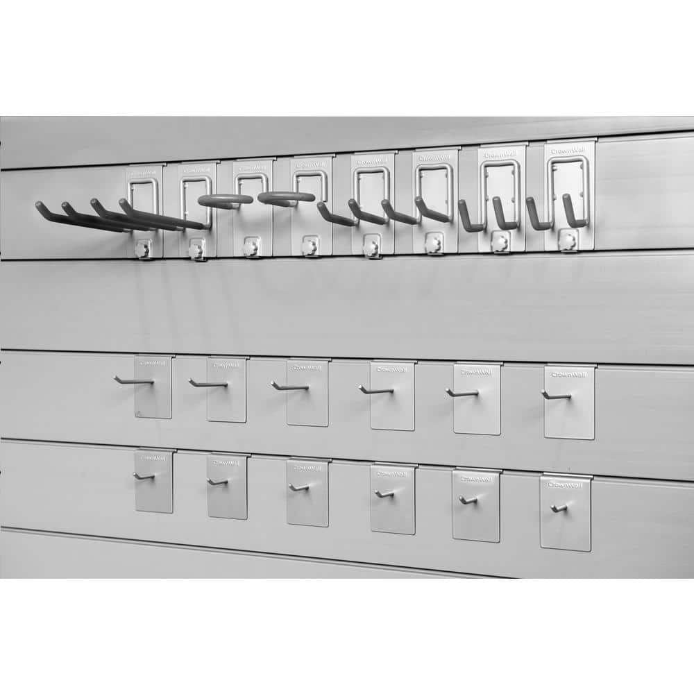 Graphite PVC Slatwall Panels with 20-Piece Locking Hook Kit
