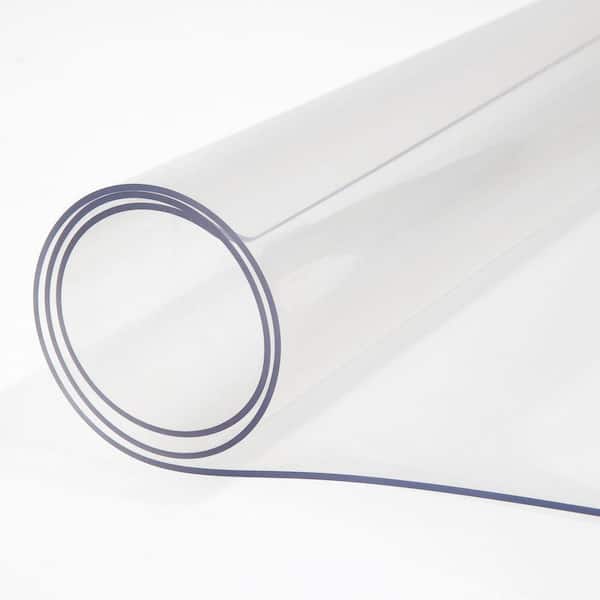 Plastic Table Cover 24 x 60 in. 1.5 mm Thick PVC Clear Table Protector Rectangle for Office Dresser Night Stand