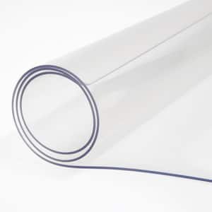 Plastic Table Cover 42 x 72 in. 1.5 mm PVC Thick Clear Solid Table Protector Rectangle Clear Desk Mat Easy Cleaning