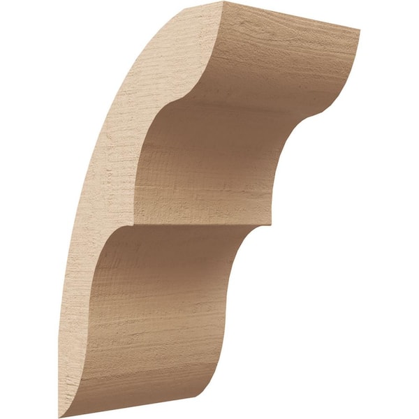 Ekena Millwork 5 in. x 10 in. x 6 in. Ozark Rough Cedar Woodgrain Timberthane Polyurethane Knee Brace, Primed
