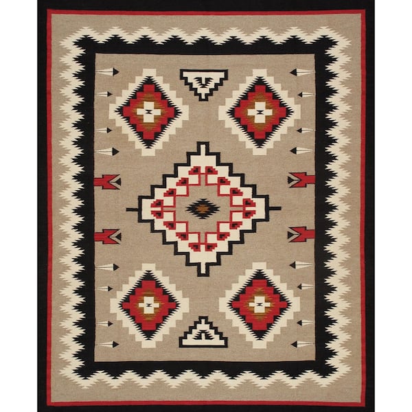 Tuscany Mocha/Ivory 8 ft. x 10 ft. Geomatric Area Rug