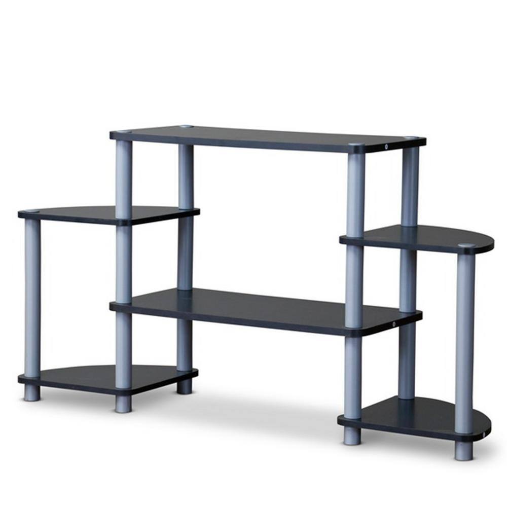 Orbit Black and Silver Neo-Space-Age 3-Tier TV Stand