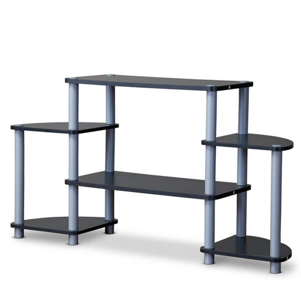 Orbit Black and Silver Neo-Space-Age 3-Tier TV Stand