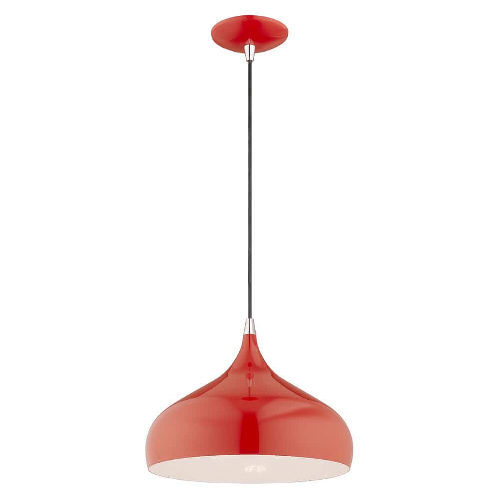 Shiny Red Aluminum Mini Pendant Light for Indoor/Outdoor