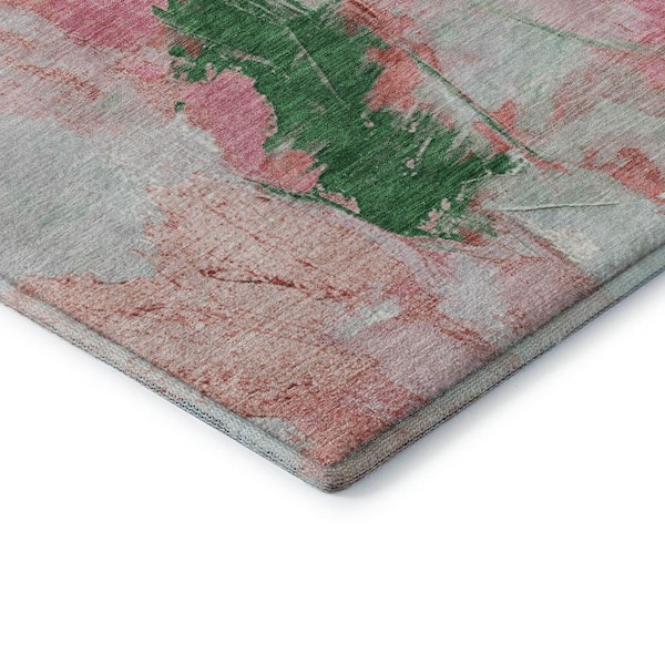 Mayfield Premium Machine Washable Abstract AMF1914 Blush 3 ft. x 4 ft. Area Rug
