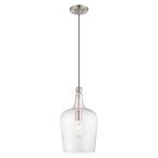 Livex Lighting 40470-91 Brushed Nickel 1 Lt Mini Pendant Livex Lighting 40470-91 Brushed Nickel 1 Lt Mini Pendant