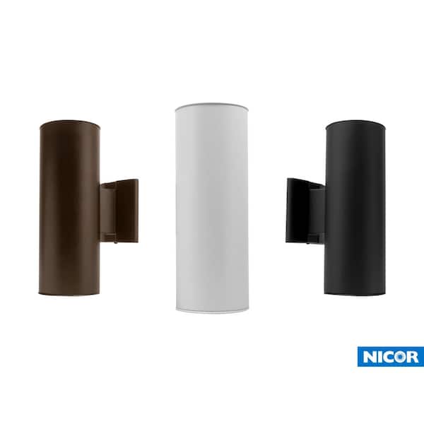 NICOR 75-Watt 2-Light Bronze Outdoor Wall Lantern Sconce Column