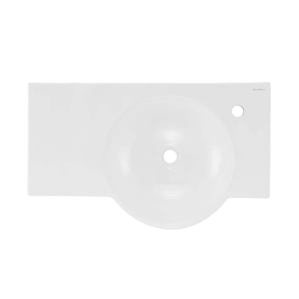 Chateau 30" Glossy White Ceramic Wall-Mount Bathroom Sink