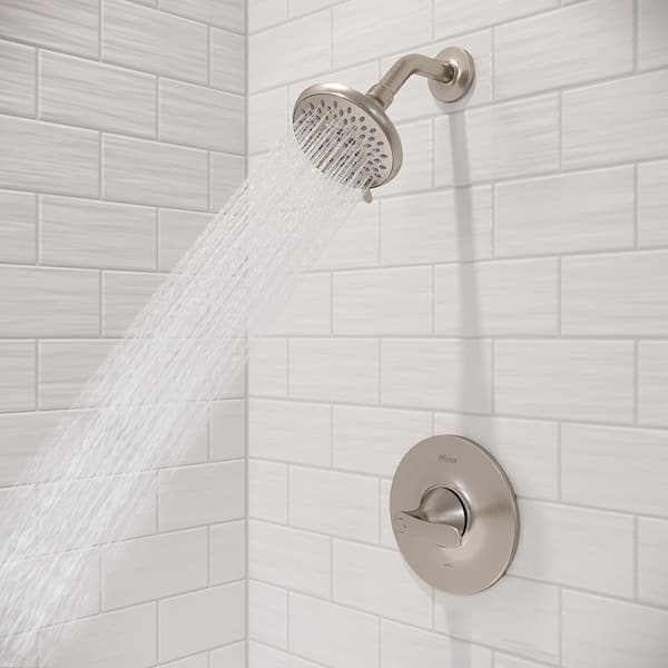 Weller 1-Handle Shower Faucet Trim Kit Brushed Nickel (Valve Not Included)