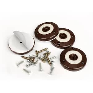 2 in. Round Chocolate Brown Furniture Feet Floor Protectors with Non Slip Rubber Grip (Set of 4 )