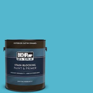 BEHR ULTRA 1 gal. #530B-4 Bliss Blue Extra Durable Satin Enamel Interior  Paint & Primer 775401 - The Home Depot