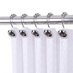 Beatrice Shower Curtain Hooks, Shower Curtain Hooks for Bathroom Shower Rods Curtains in Chrome (Set of 12)
