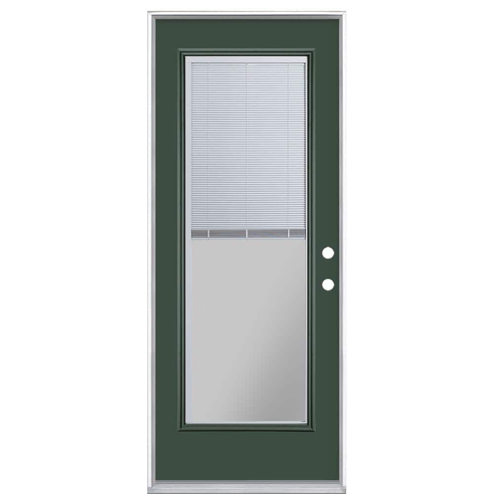 32 in. x 80 in. Full Lite Mini Blind Left Hand Inswing Painted Steel Prehung Front Exterior Door No Brickmold price history on PriceWatchPro