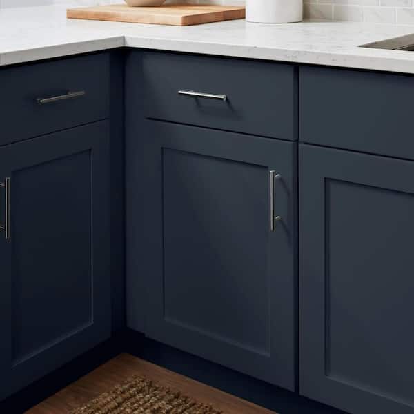 Avondale 21 in. W x 24 in. D x 34.5 in. H Ready to Assemble Plywood Shaker Base Kitchen Cabinet in Ink Blue