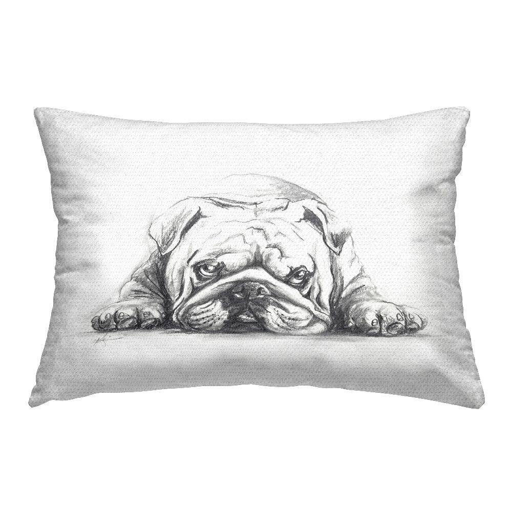 Bulldog Puppy Naptime White Rectangular Outdoor Throw Pillow price history on PriceWatchPro