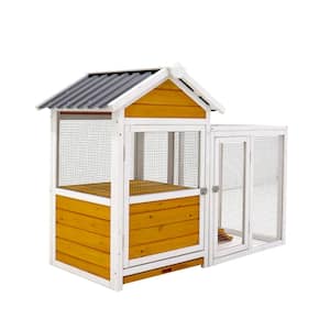 48.1 W Large Outdoor Chicken Coop Wooden Chicken Coop Duck Coop with Nest Box Bird Cage Rabbit Cage Waterproof PV