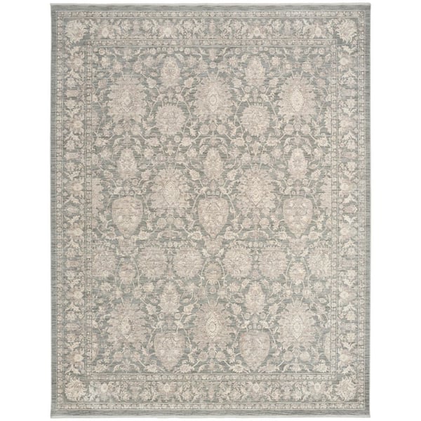 Outlines Sage Ivory 9 ft. x 12 ft. Medallion Traditional Area Rug