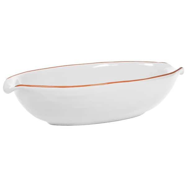 HOME ESSENTIALS AND BEYOND 3 Qt. White Oval Baker