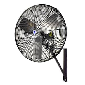 24 in. Black Oscillating Wall Mounted Fan
