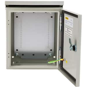 Electrical Enclosure Box 12 x 10 x 8 in. NEMA 4X IP65 Junction Box Carbon Steel Hinged with Rain Hood for Outdoor Indoor