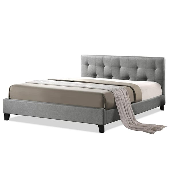 Baxton Studio Annette Gray Full Upholstered Bed