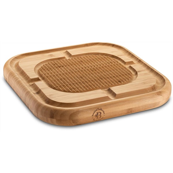 Bambusi Bamboo Cutting Board with Juice Groove, Pyramid Design Bamboo Chopping Board Stabilizes Beef and Poultry While Carving