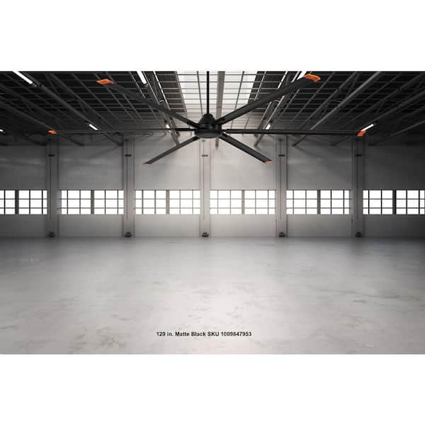 High Velocity 10 ft. Indoor/Outdoor Matte Black Ceiling Fan with Wall Control Included