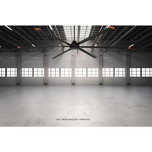 High Velocity 10 ft. Indoor/Outdoor Matte Black Ceiling Fan with Wall Control Included