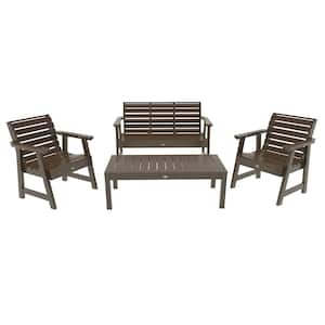 Weatherly Weathered Acorn 4-Piece Recycled Plastic Outdoor Conversation Set