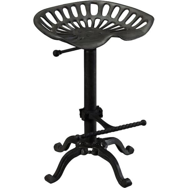 Carolina Chair and Table Tractor Seat Stool 24 in. Black Backless Metal Adjustable Stool (1 Stool)