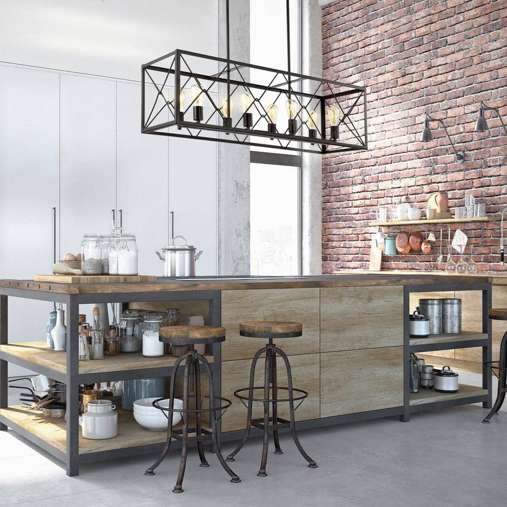 Galax 39" Oil-Rubbed Bronze Adjustable Iron LED Farmhouse Pendant