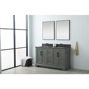 Chambery 54 in. W x 22 in. D x 34.5 in. H Double Sink Freestanding BathVanity in Vintage Green with Stone Top