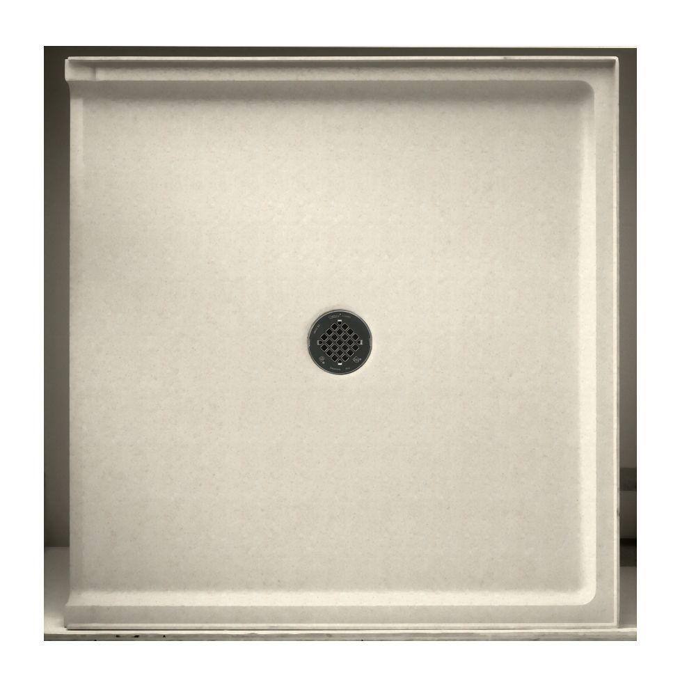 Swan Swanstone 38 in. L x 37 in. W Alcove Shower Pan Base with Center Drain in Pebble SF03738MD