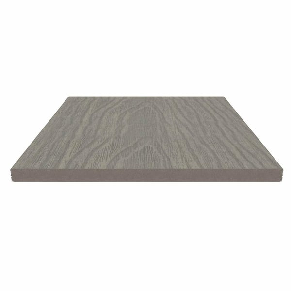 NewTechWood UltraShield 0.6 in. x 12 in. x 12 in. Roman Antique Fascia Composite Decking Board Sample