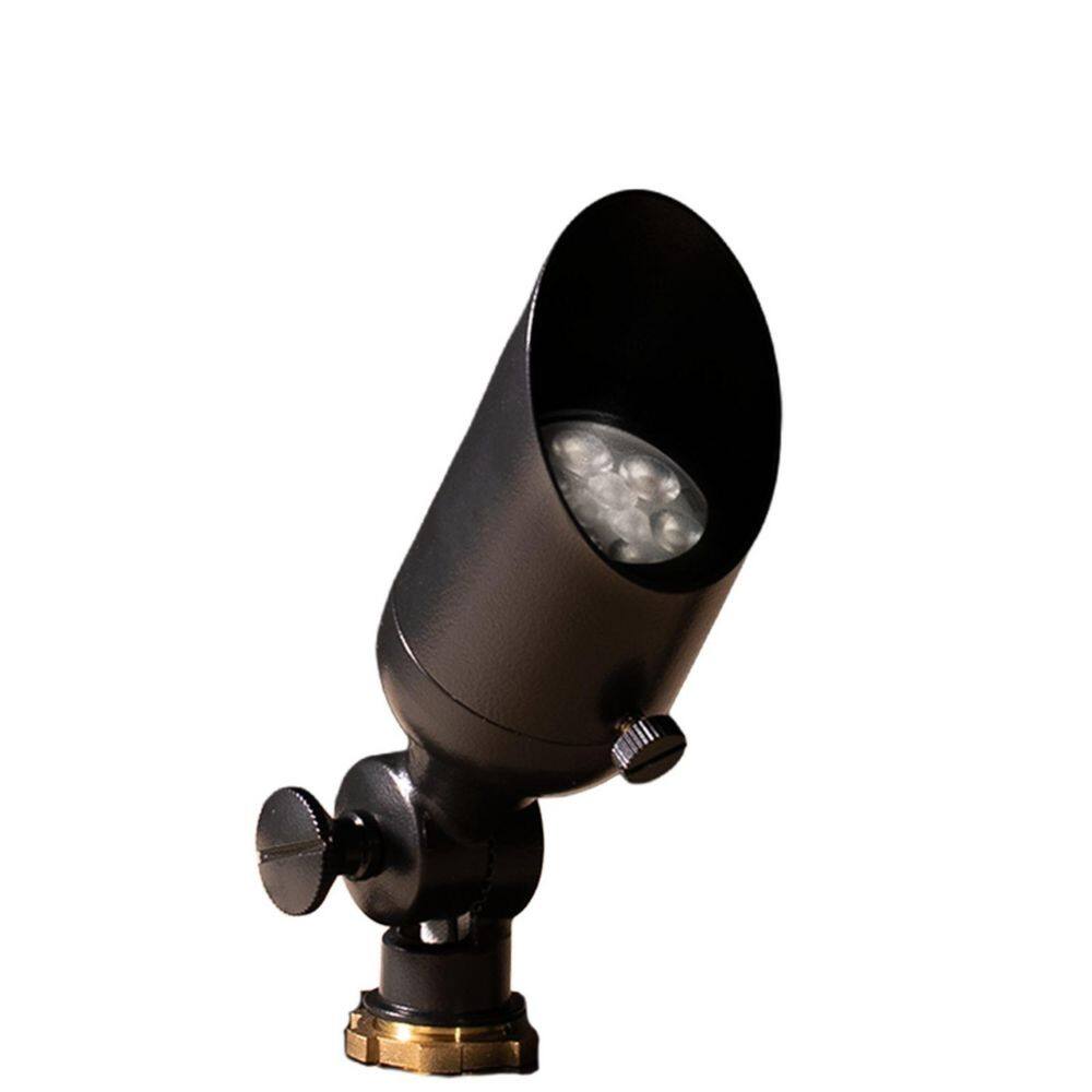 Low Voltage Black Hardwired Outdoor Brass Weather Resistant Spotlight with 4W MR11 LED Bulb & Stake price history on PriceWatchPro