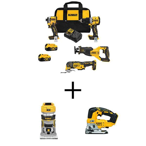 DEWALT 20V MAX Lithium-Ion Cordless Brushless 4 Tool Combo Kit