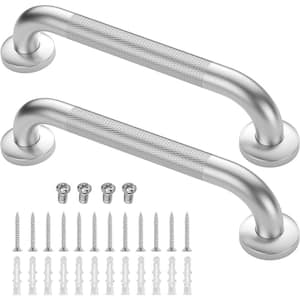 12 in. Concealed Screw Anti Slip Shower Grab Bars in Stainless Steel (2-Pack)