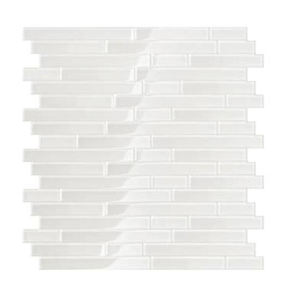 Inoxia SpeedTiles Serenity White 11.65 in. x 11.69 in. x 5 mm Glass Self Adhesive Wall Mosaic Tile