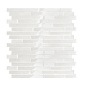 Take Home Sample - Serenity White 4 in. x 4 in. Glass Self-Adhesive Wall Mosaic Tile (0.11 sq. ft./Each)