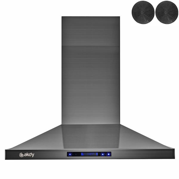 AKDY 30 in. 343 CFM Convertible Wall Mount Black Stainless Steel 
