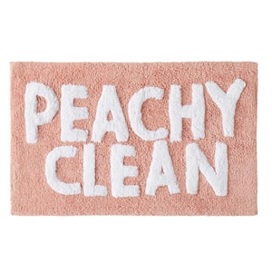Peachy Clean 20 in. x 32 in. Pink Novelty Cotton Rectangular Bath Mat